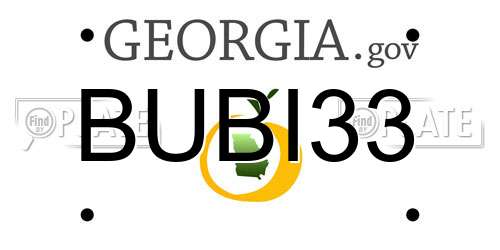 BUBI33 Georgia License Plate