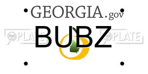 BUBZ Georgia License Plate