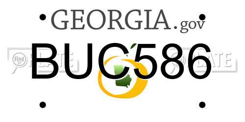 BUC586 Georgia License Plate