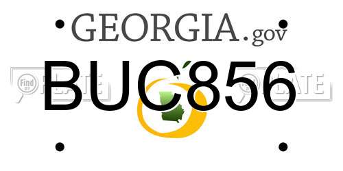 BUC856 Georgia License Plate