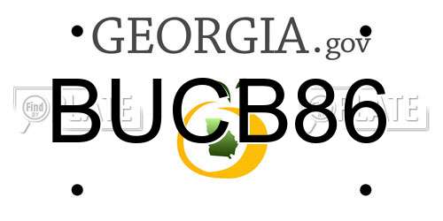 BUCB86 Georgia License Plate