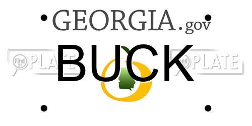 BUCK Georgia License Plate