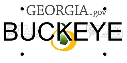 BUCKEYE Georgia License Plate
