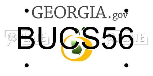 BUCS56 Georgia License Plate