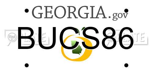 BUCS86 Georgia License Plate