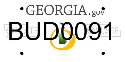 BUD0091 Georgia License Plate