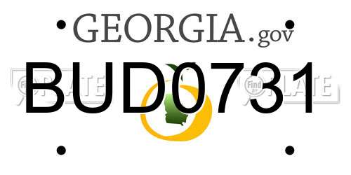 BUD0731 Georgia License Plate