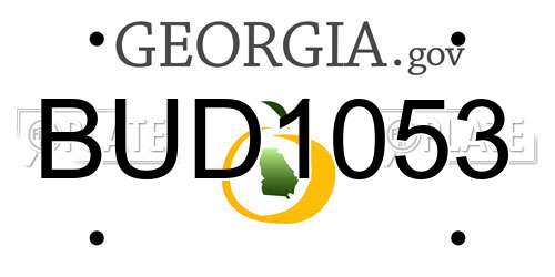 BUD1053 Georgia License Plate
