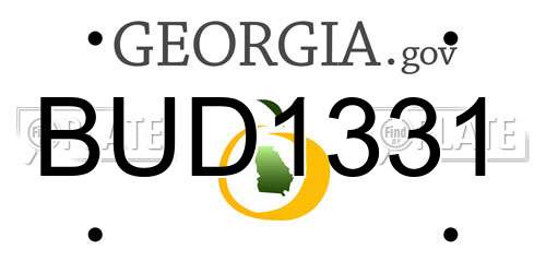 BUD1331 Georgia License Plate