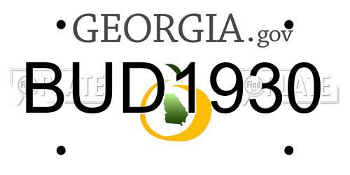 BUD1930 Georgia License Plate