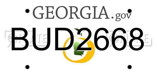 BUD2668 Georgia License Plate