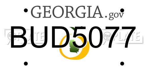 BUD5077 Georgia License Plate