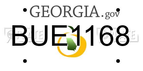 BUE1168 Georgia License Plate