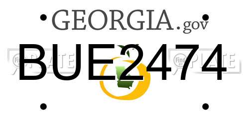 BUE2474 Georgia License Plate
