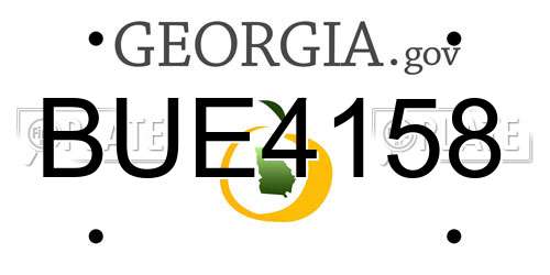 BUE4158 Georgia License Plate