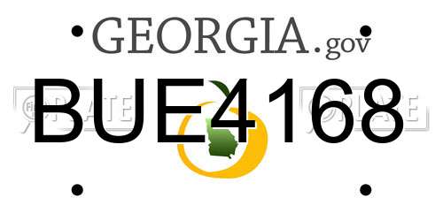 BUE4168 Georgia License Plate