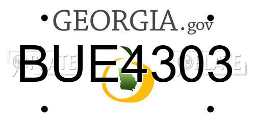 BUE4303 Georgia License Plate