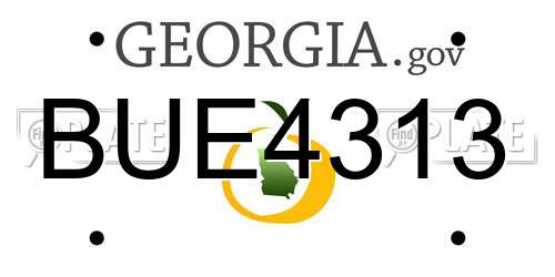 BUE4313 Georgia License Plate