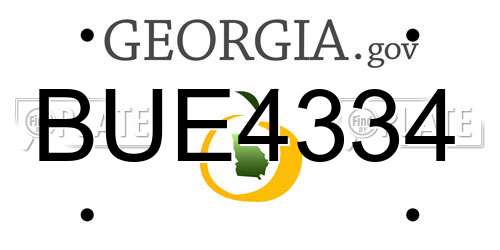 BUE4334 Georgia License Plate