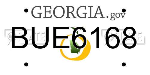 BUE6168 Georgia License Plate
