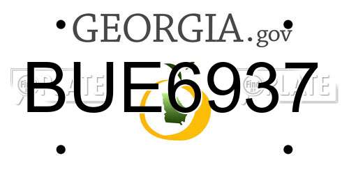 BUE6937 Georgia License Plate