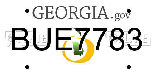 BUE7783 Georgia License Plate