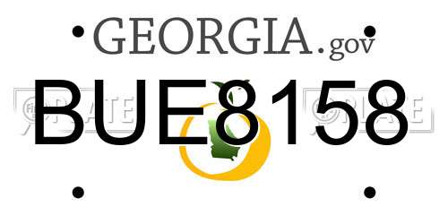 BUE8158 Georgia License Plate