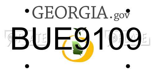 BUE9109 Georgia License Plate