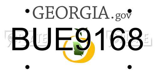 BUE9168 Georgia License Plate