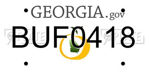 BUF0418 Georgia License Plate