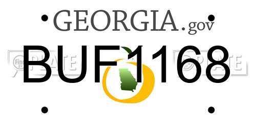 BUF1168 Georgia License Plate