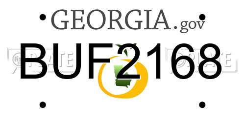 BUF2168 Georgia License Plate