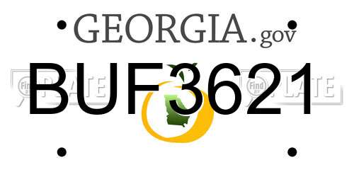 BUF3621 Georgia License Plate