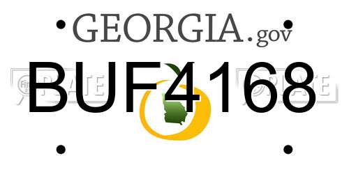 BUF4168 Georgia License Plate