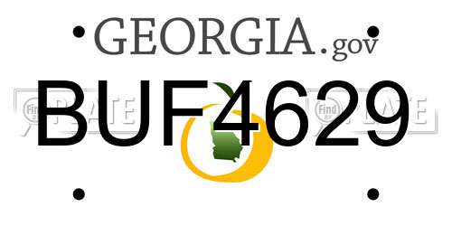 BUF4629 Georgia License Plate