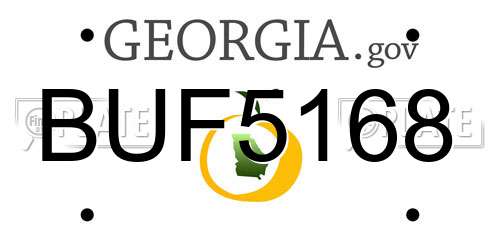 BUF5168 Georgia License Plate