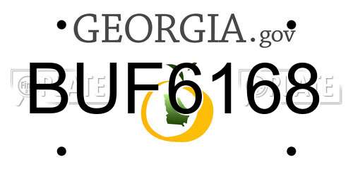 BUF6168 Georgia License Plate