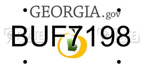 BUF7198 Georgia License Plate