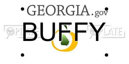BUFFY Georgia License Plate