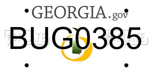 BUG0385 Georgia License Plate
