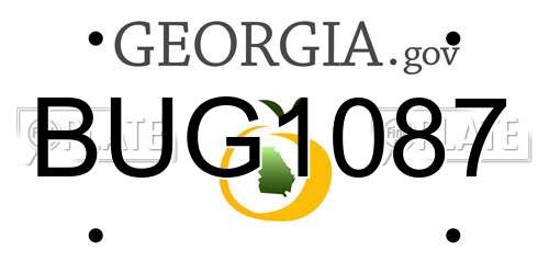 BUG1087 Georgia License Plate