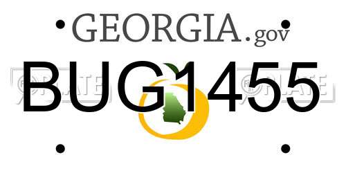 BUG1455 Georgia License Plate