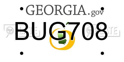 BUG708 Georgia License Plate