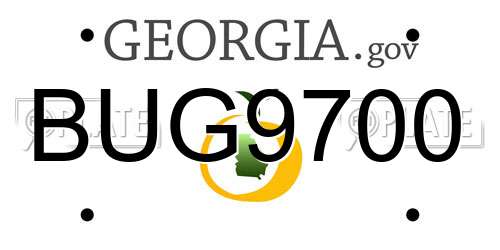 BUG9700 Georgia License Plate
