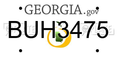 BUH3475 Georgia License Plate