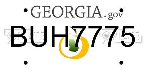 BUH7775 Georgia License Plate