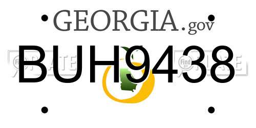 BUH9438 Georgia License Plate