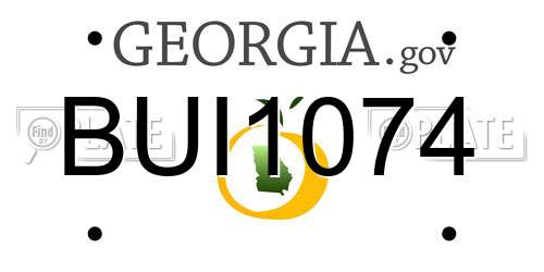 BUI1074 Georgia License Plate