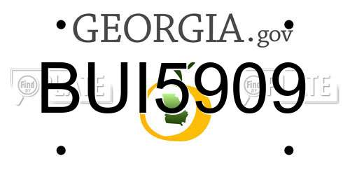 BUI5909 Georgia License Plate