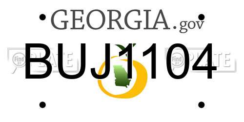 BUJ1104 Georgia License Plate